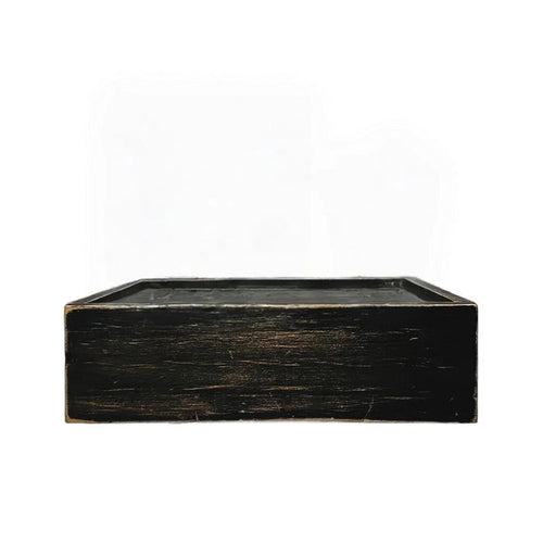10" Black Distressed Wood Wall Mounted Floating Shelf With LED