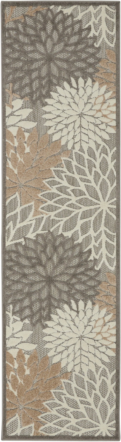10' Gray And Ivory Indoor Outdoor Area Rug