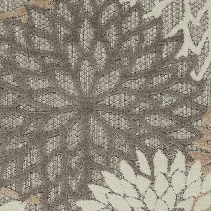 10' Gray And Ivory Indoor Outdoor Area Rug