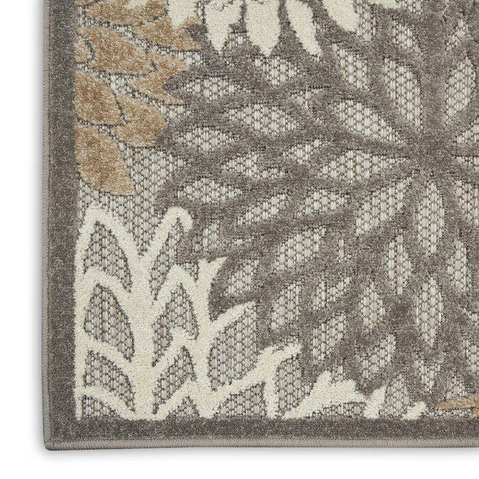 10' Gray And Ivory Indoor Outdoor Area Rug