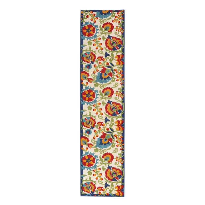 10' Green And Ivory Indoor Outdoor Area Rug