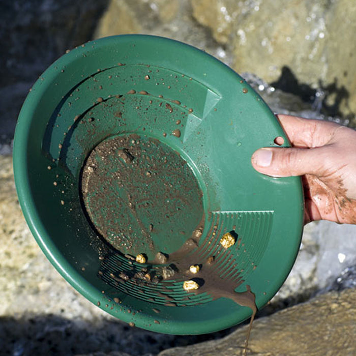 Dual Riffle Gold Pan | Green Riffle Pan | Detector Warehouse