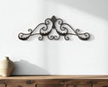 11" X 32" Brown Metal Rustic Scroll Hanging Dimensional Sculpture