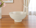 12" Cream Ceramic Round Pedestal Centerpiece Bowl