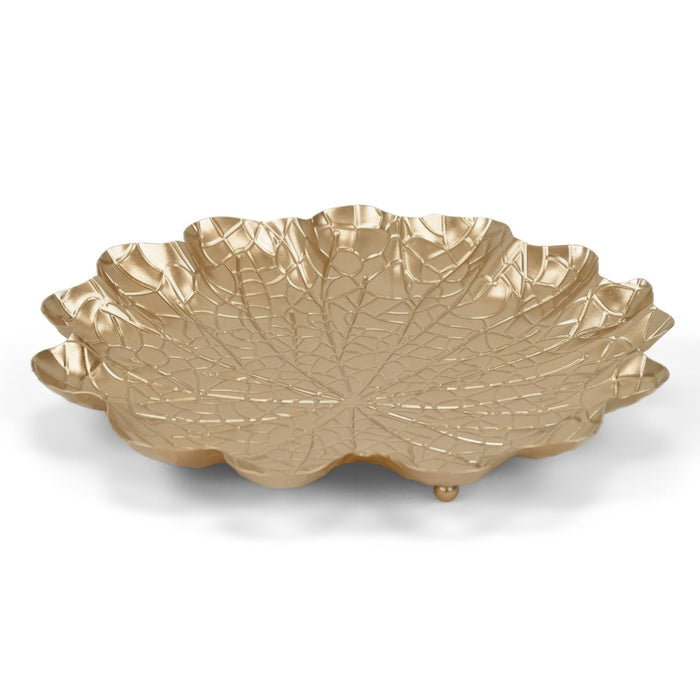 12" Gold Metal Handmade Lily Pad Vanity Tray