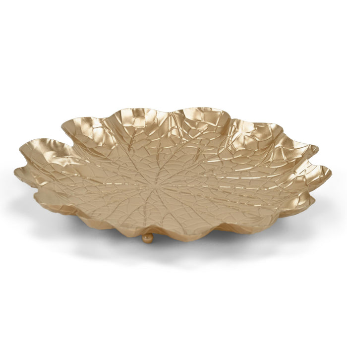 12" Gold Metal Handmade Lily Pad Vanity Tray
