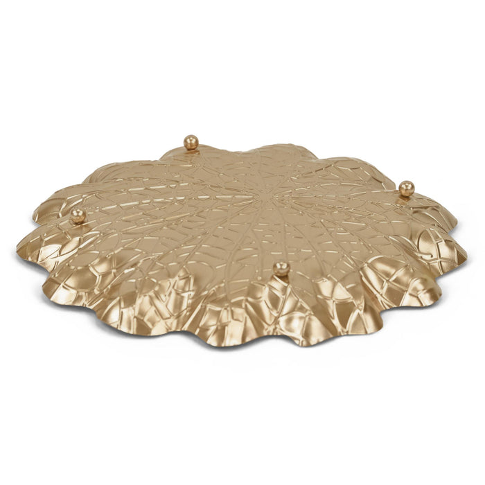 12" Gold Metal Handmade Lily Pad Vanity Tray