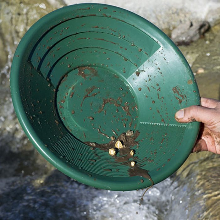 Green Dual Pan | Riffle Gold Pan | Detector Warehouse