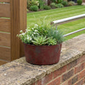 12" Red Recycled Plastic Indoor Outdoor Round Pot Planter