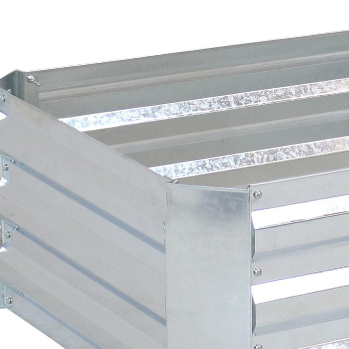 12" X 48" Silver Metal Rectangular Raised Garden Bed