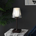 13" Antiqued Bronze USB Table Lamp With Empire Shade