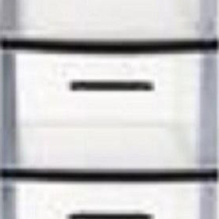 13" Black And Clear Heavy Duty Plastic Five Drawer Storage Cabinet