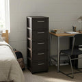 13" Espresso Heavy Duty Plastic Five Drawer Storage Cabinet
