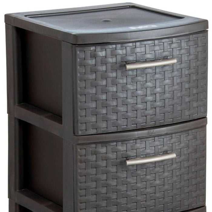 13" Espresso Heavy Duty Plastic Five Drawer Storage Cabinet