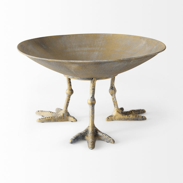 13" Gold Metal Round Centerpiece Bowl