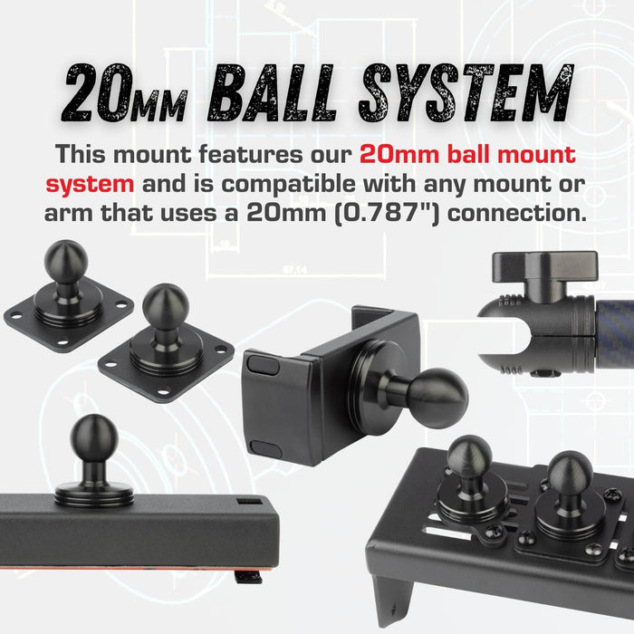 1/4"-20 Aluminum Camera Adapter with 20mm Ball + Action Camera GoPro Mount
