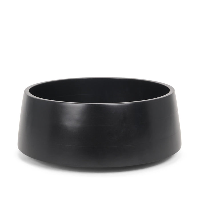 14" Black Wood Round Centerpiece Bowl