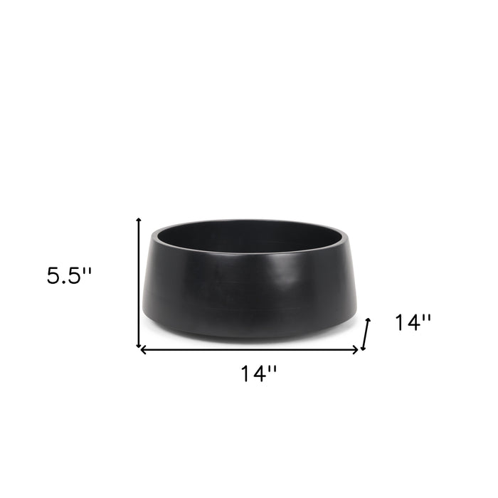 14" Black Wood Round Centerpiece Bowl