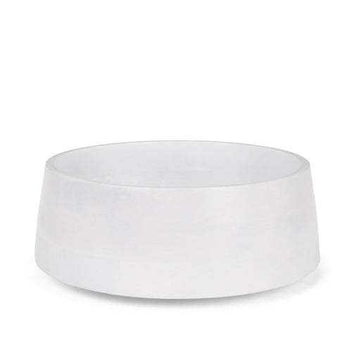 14" White Wood Round Centerpiece Bowl
