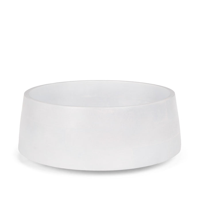 14" White Wood Round Centerpiece Bowl