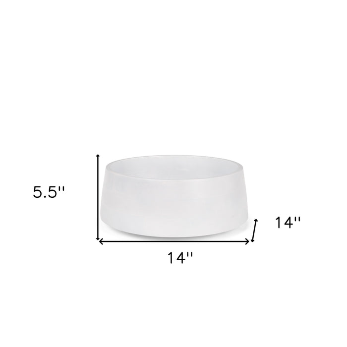 14" White Wood Round Centerpiece Bowl