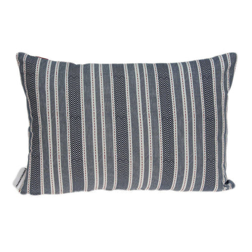 14" X 20" Gray Striped Cotton Throw Pillow