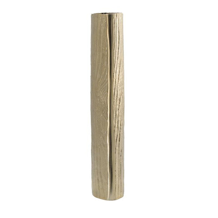 15" Gold Oval Aluminum Table Vase
