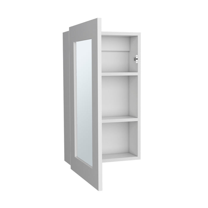 15" White Wood Floating Bathroom Vanity And Medicine Cabinet With Mirror