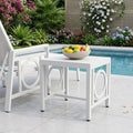 16" White Metal Outdoor Side Table