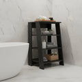 17" Black Wood Freestanding Bathroom Shelf