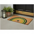 17" X 29" Natural and Green Coir Shamrock Outdoor St. Patrick's Day Door Mat