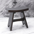 18" Dark Brown Teak Rectangular Shower Bench