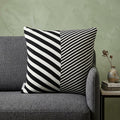 18" X 5" X 18" Transitional White & Black Pillow Cover With Poly Insert