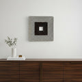 19" X 19" X 2.5" Modern Brown And Gray Ribbed Square Wall Art