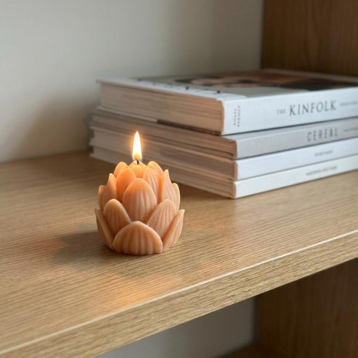 2" Orange Lily of the Valley Scented Dimensional Flower Candle