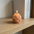 2" Orange Peony Scented Dimensional Flower Candle