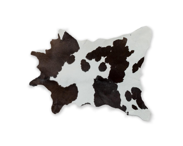 2' X 3' Brown And White Cowhide Abstract Hand Woven Area Rug