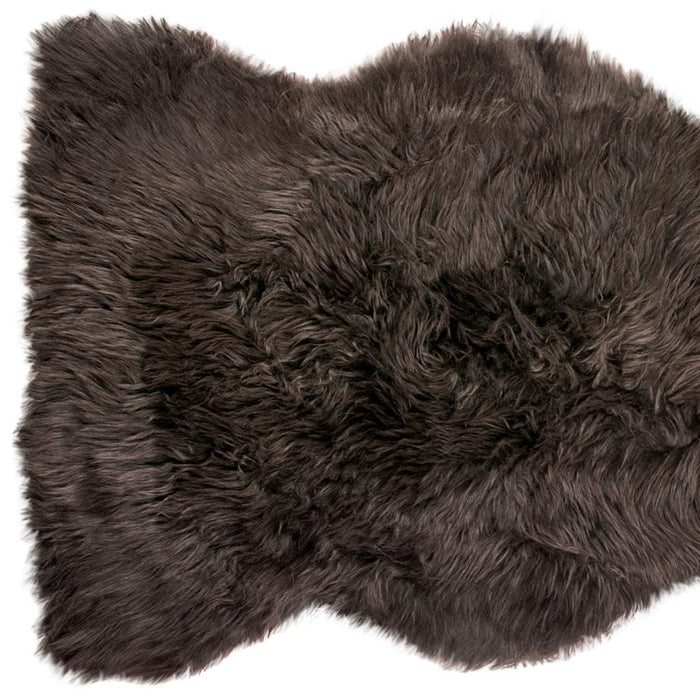 2' X 3' Chocolate Genuine Sheepskin Shag Area Rug