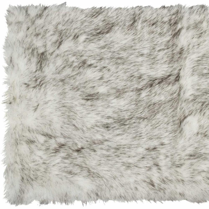 2' X 3' Gray And Ivory Faux Fur Area Rug