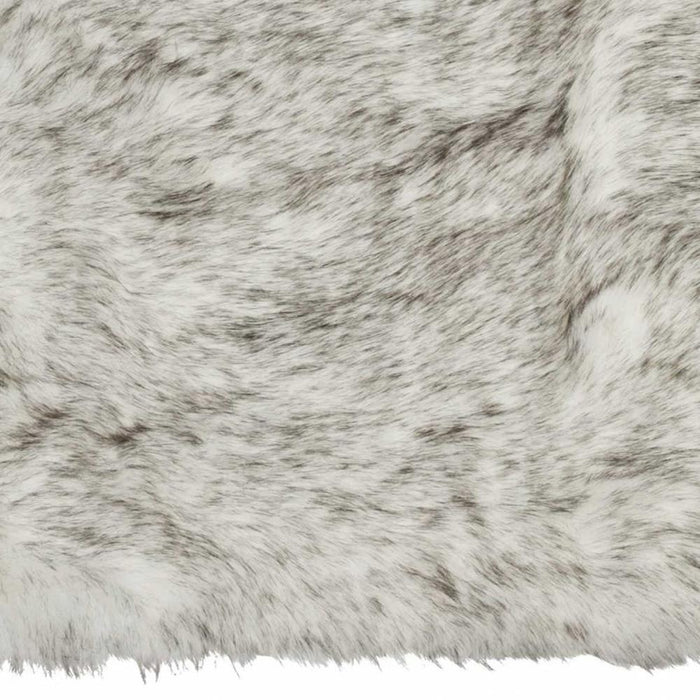 2' X 3' Gray And Ivory Faux Fur Area Rug