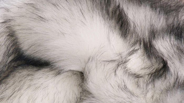 2' X 3' Gray And Ivory Faux Fur Area Rug