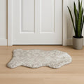 2' X 3' Gray Faux Sheepskin Washable Area Rug