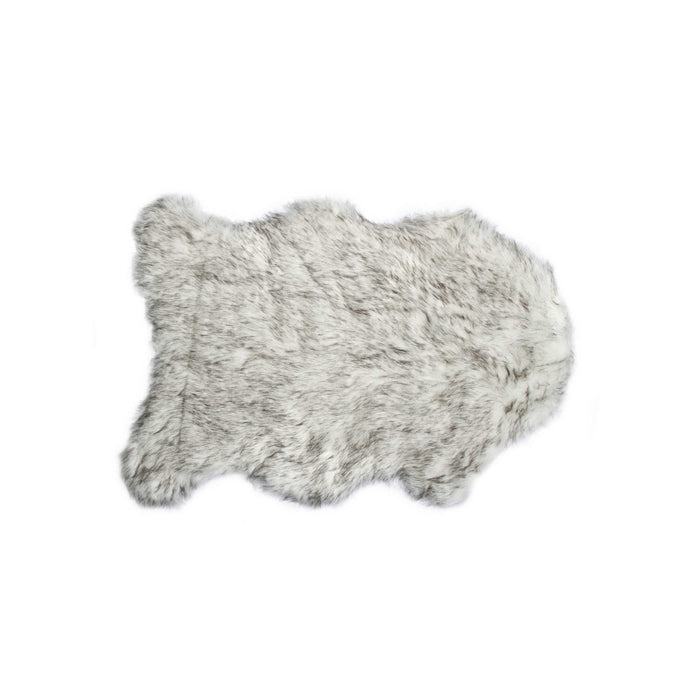 2' X 3' Gray Faux Sheepskin Washable Area Rug
