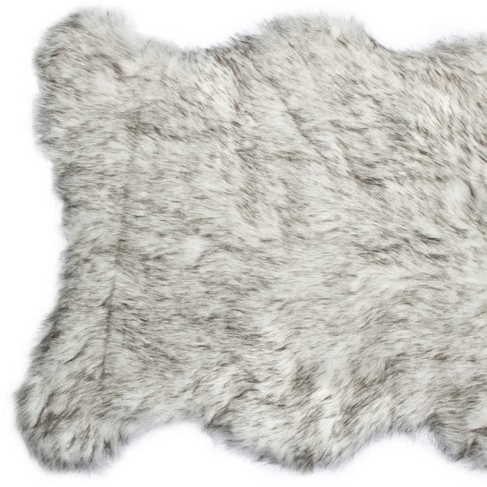 2' X 3' Gray Faux Sheepskin Washable Area Rug