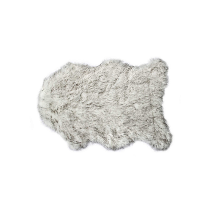 2' X 3' Gray Faux Sheepskin Washable Area Rug
