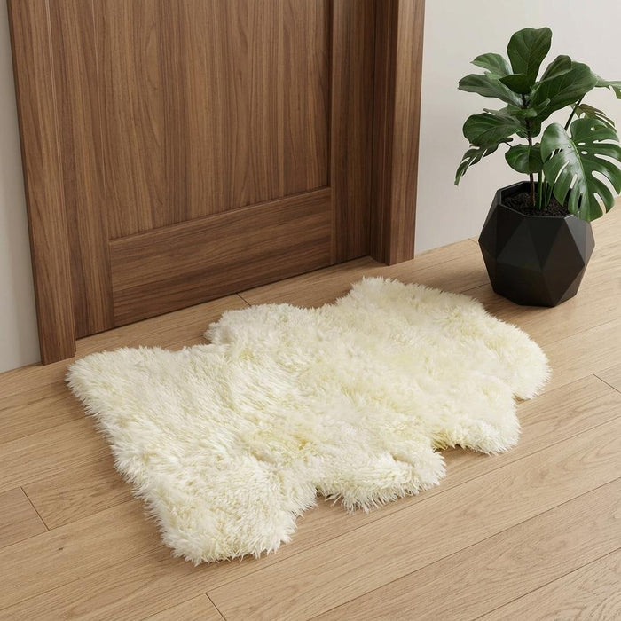 2' X 3' Natural New Zealand Sheepskin Wool Area Rug