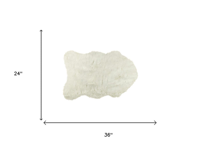 2' X 3' Off White Faux Sheepskin Shag Area Rug