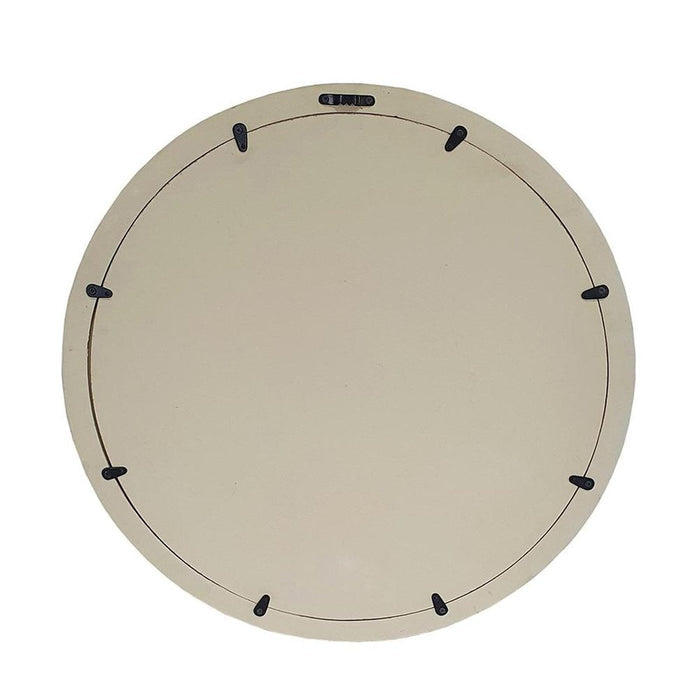20" Cream Round Wood Framed Accent Mirror