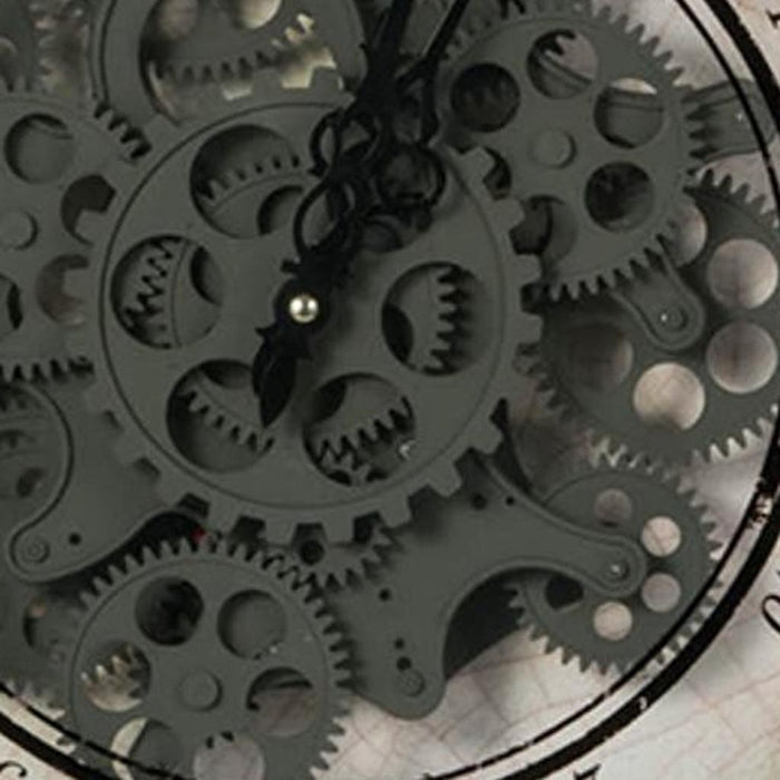 20" White And Black Iron Analog Distressed Round Wall Clock