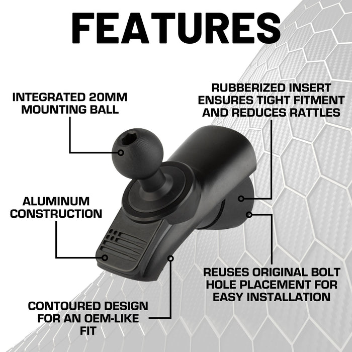 2024+ Jeep Wrangler JL & Jeep Gladiator A-Pillar Grab Bar Mount with 20mm Ball